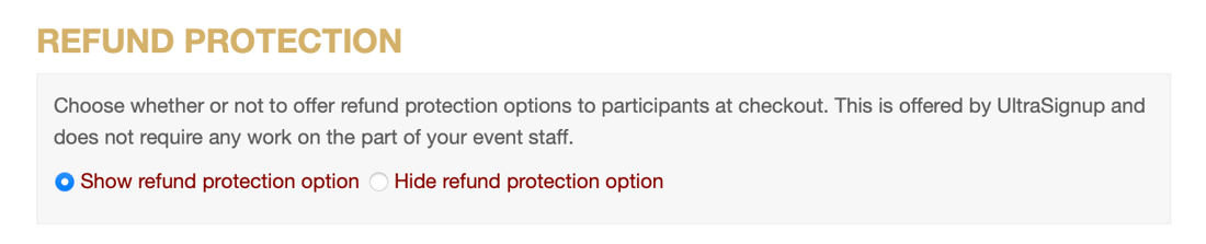 Refund Protection Toggled On