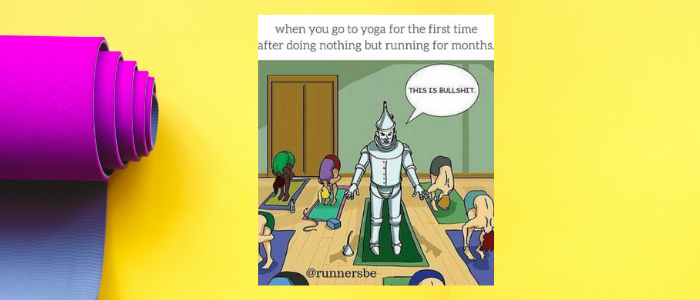 The Tinman finally goes to a yoga class. 